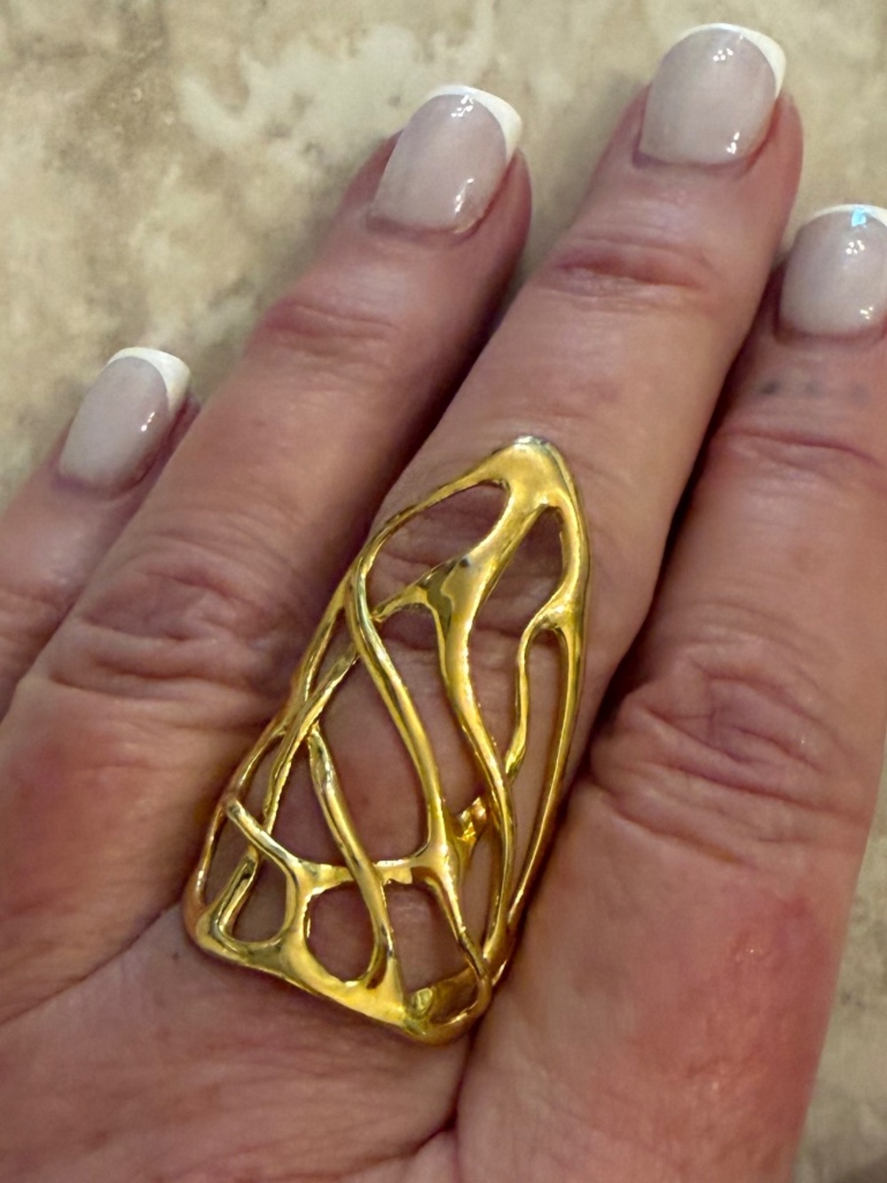 Geo Design Knuckle Statement Ring - Picture 2 of 2